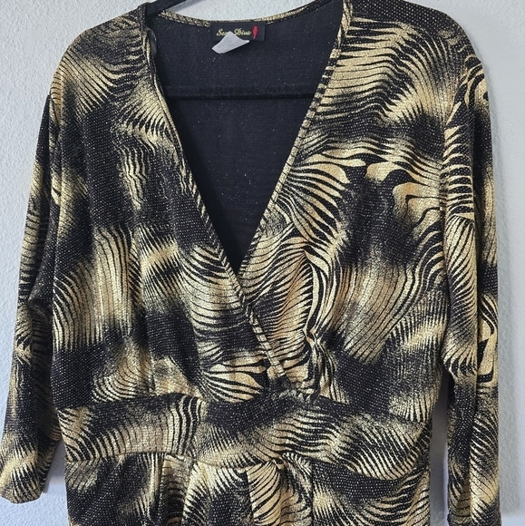 Wrap Dress Womens 3X Plus Mixed Print Fairy Grunge Cocktail Party Dinner - Picture 9 of 15